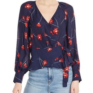 Parker 'Sheridan' Wrap Top in Aquarius Poppies